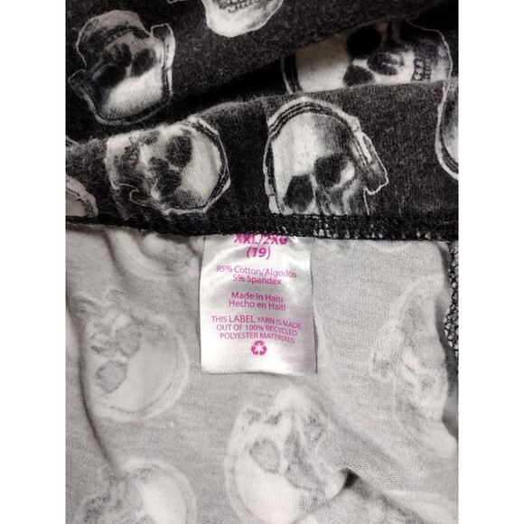Skull Womens XXL Leggings Stretch Sugar Skulls Lot of 2 Halloween Headphone NOBO - Picture 8 of 9